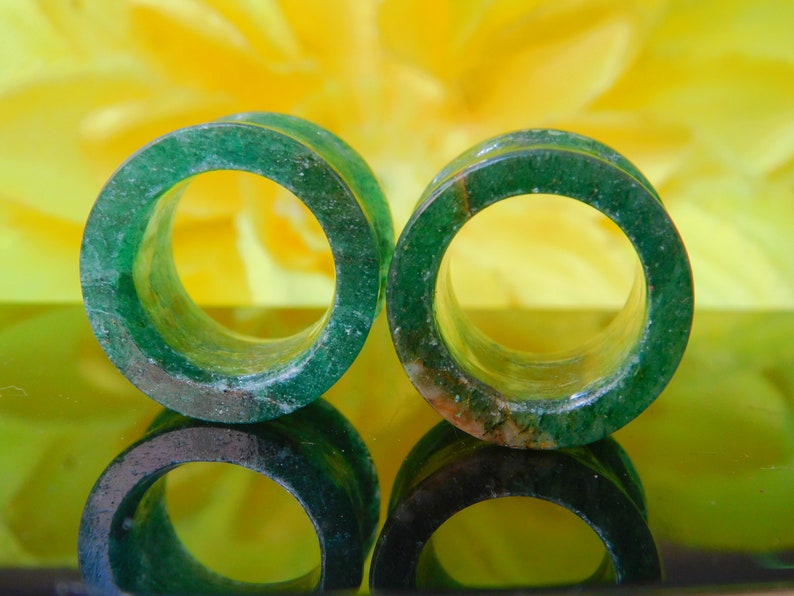 Stone Tunnel Plugs Green Aventurine Gemstonegaugesplug Etsy