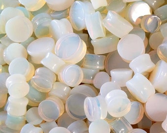 Un Paio Di Tappi Svasati In Pietra Opalite Con Fiori Di Rosa - Foto 3