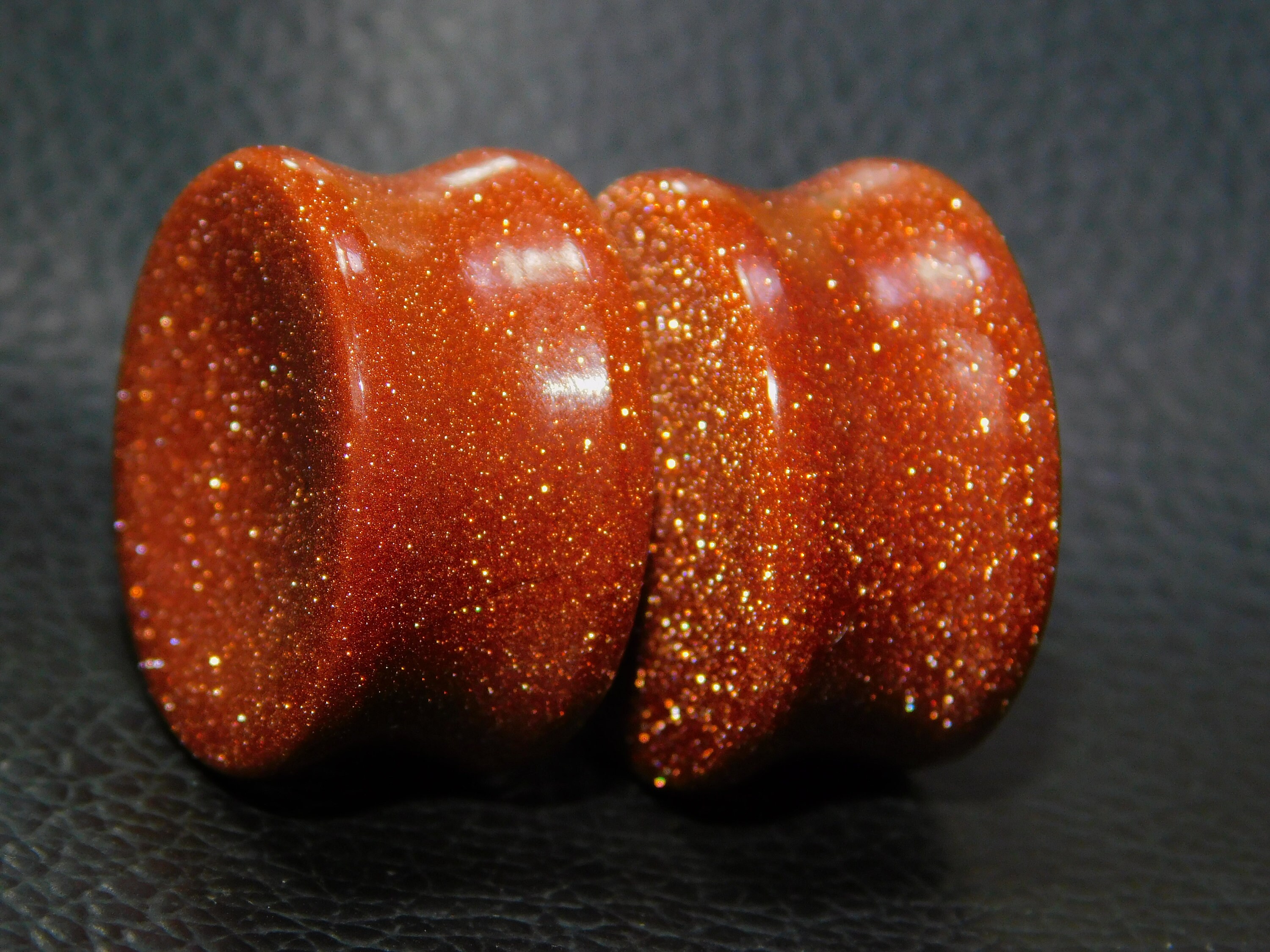 Goldstone Plug Gauge Double Flare Glass Ear Plugs Pair Etsy