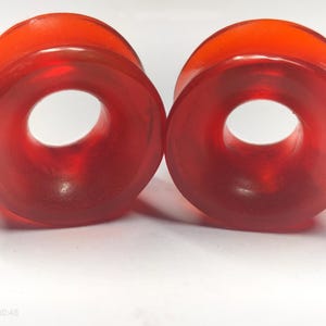 Zatyczki tunelowe Ruby Glass Plugs Gauges - Dark Rose/Czerwone zatyczki szklane - Podwójna biżuteria rozszerzająca się do rozciągniętych uszu - Naturalne organiczne (para)