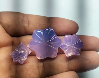 Carved Double Flare Lavender OpalitePlugs (pair)