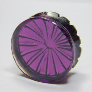 Carved Double Flare Amethyst Stone Plugs (pair)