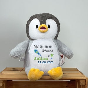 Pinguin grau personalisiert mit Stickerei Bild 1