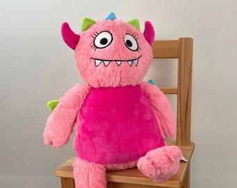 Pinkes Monster personalisiert mit Stickerei