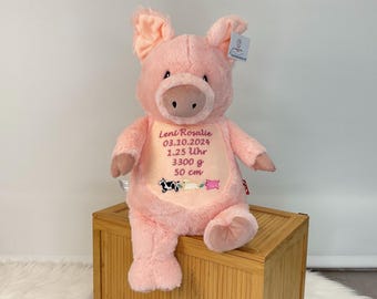 Schwein personalisiert mit Stickerei