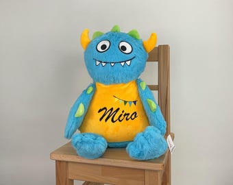 Blaues Monster personalisiert mit Stickerei