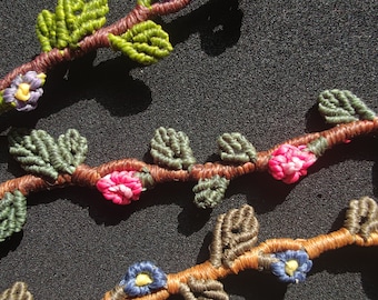 Blossom Vine ~ Macrame Bracelet, Anklet