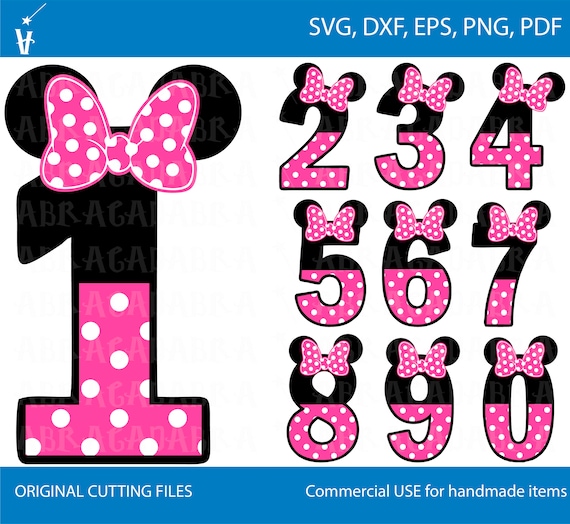 Download 1 10 Numbers Svg Numbers Minnie Birthday Font Numbers Svg Etsy