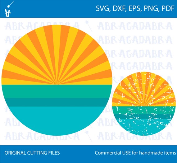 Sunset Vintage Svg Retro Sunset Svg File Sunset Vector File Etsy