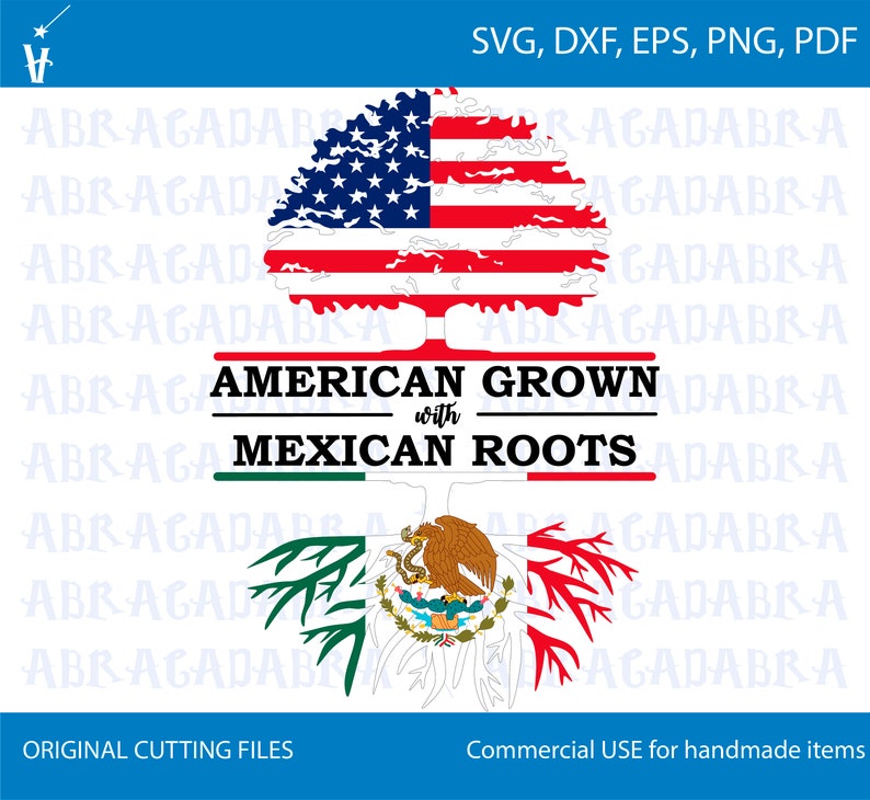Download American Grown Mexican Roots SVG American Flag SVG Mexican ...