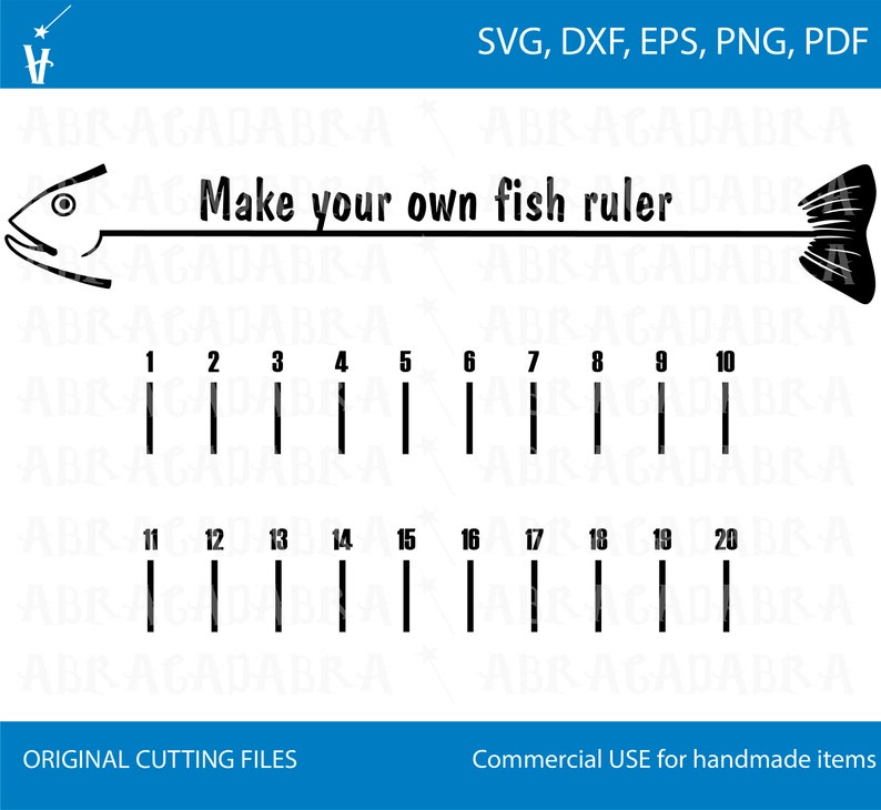 Fish ruler svg Fisherman's Ruler Fish ruler clipart | Etsy