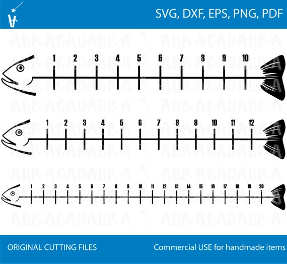 Download Fish Ruler Svg Fisherman S Ruler Fish Ruler Clipart Etsy
