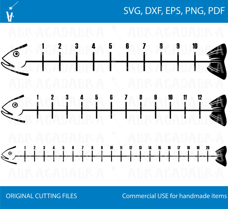 Download Fish ruler svg Fisherman's Ruler Fish ruler clipart | Etsy