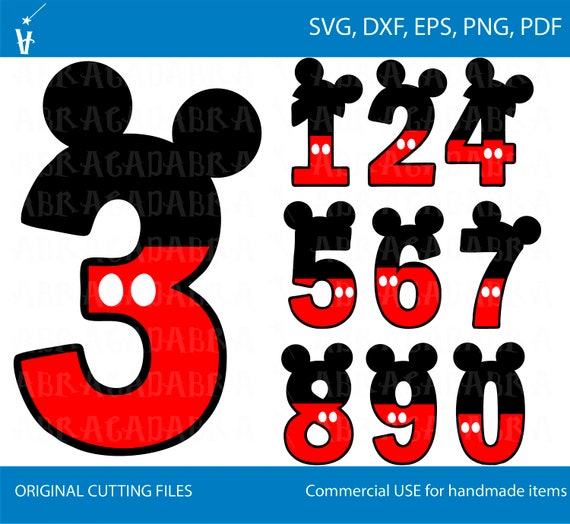 Download 1 10 Numbers Svg Numbers Mickey Birthday Font Numbers Svg Etsy
