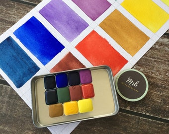 Handgemachte Aquarellfarben, matte Aquarell-Halbnäpfchen-Sets