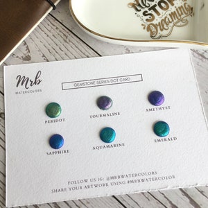 Chrome / Colorshift Watercolors Dot Card Sampler, Tester Handmade Metallic Watercolor Paints Gem Stone Colorshift