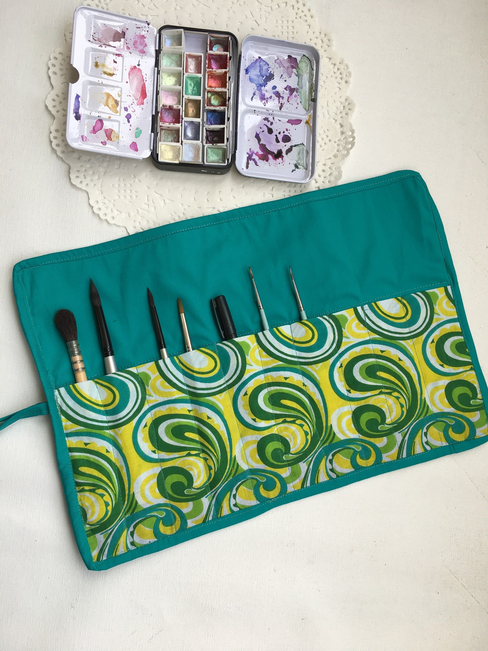 Brush Rolls Fabric Pouch for Paint Brush Makeup Brush Etsy