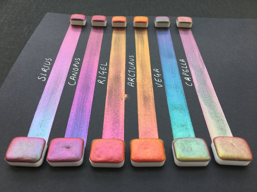 Colorshift Watercolor Paints Set - Handmade Watercolors - Half Pans / Quarter Pans / Mini Pans