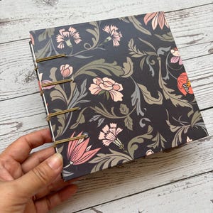 Sketchbook, Handmade Deckle Edge Khadi Watercolor Paper, Handbound Coptic Stitch Journal - 15x15 cm Square