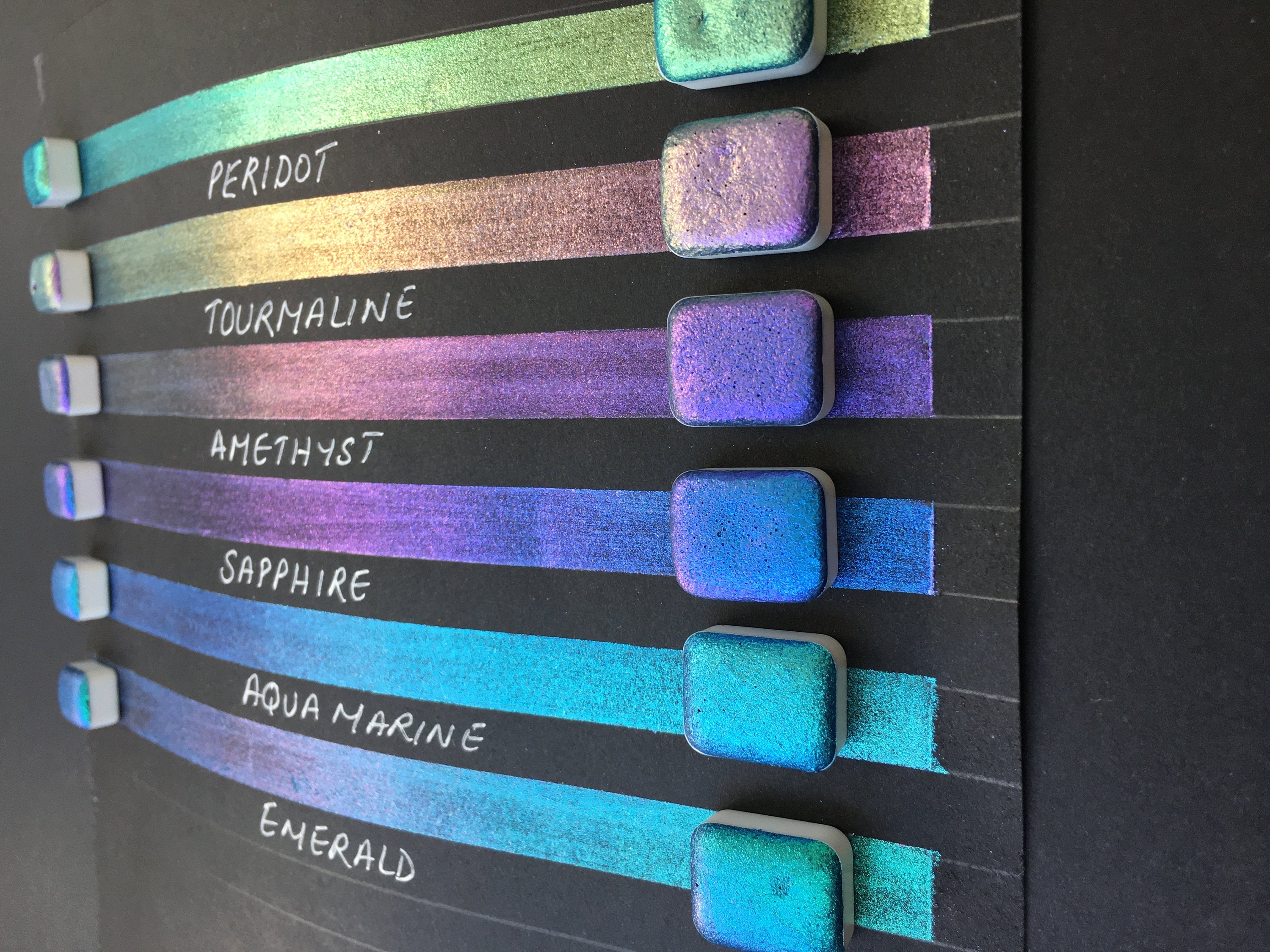 Handmade Colorshift Watercolor Paint Set: Chameleon Pigments