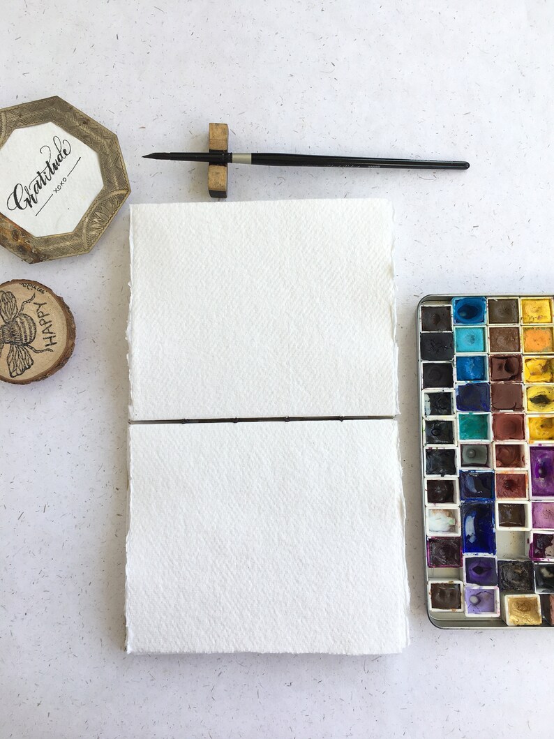 Handmade Khadi Paper Watercolor Journal / Sketchbook 32 Etsy