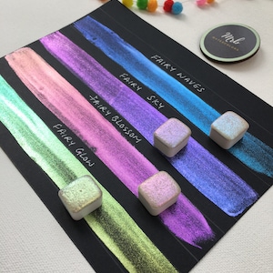 Colorshift Pearl Watercolor Paints - Handmade Watercolor Paints - Half Pans / Quarter Pans