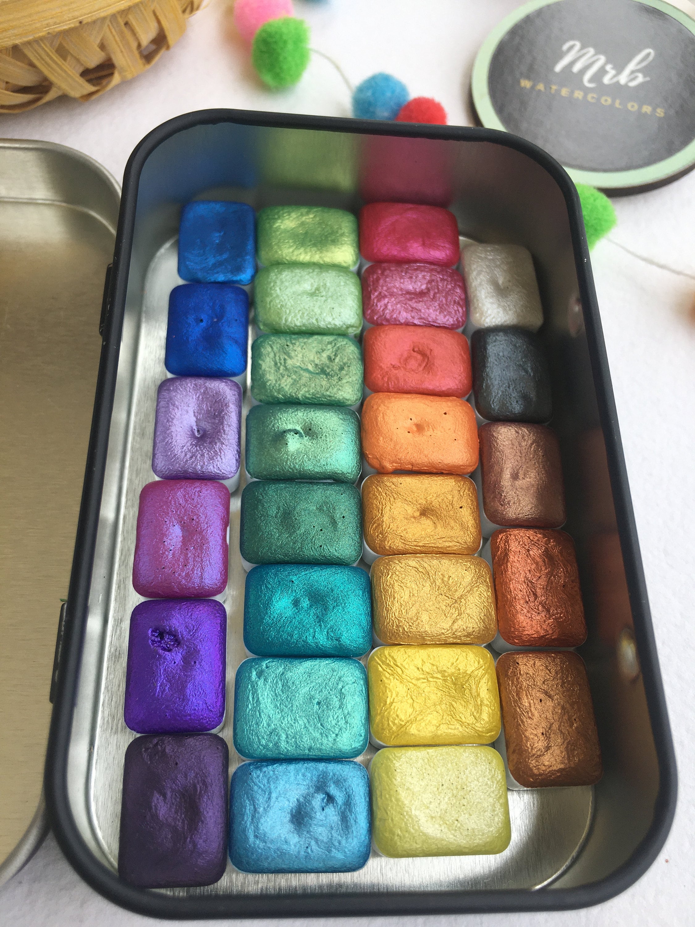 Watercolor Paints Set Handmade Mica / Metallic Watercolors Etsy