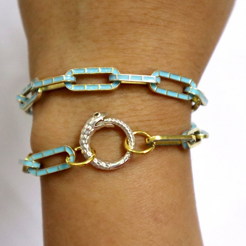 Beautiful 925 Silver Round Gold Plated Clasp Locks