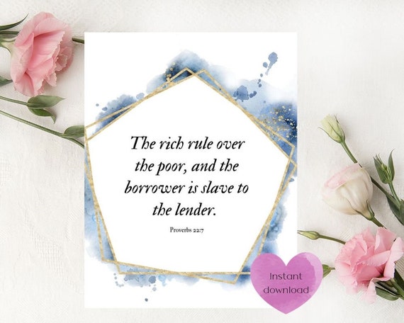 Debt Free Wall Art Biblical Quotes Watercolor Printable Etsy