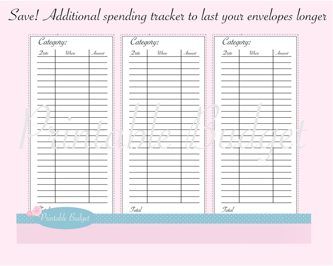 7 Horizontal Cash Envelopes / Printable / Financial Planner System ...
