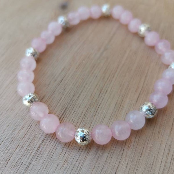 Natural stone bracelet of pink quartz