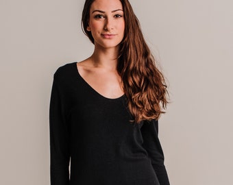 Perfect, Comfy, Spring, Autumn Black Knit Dress