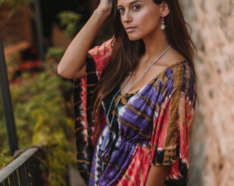 Nuria tie dye kaftan, long dress, gifts, gifts for her, Christmas Gifts