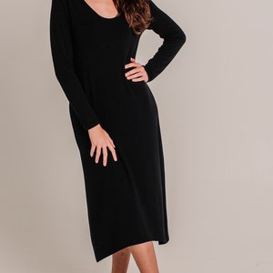 Perfect, Comfy, Spring, Autumn Black Knit Dress image 9