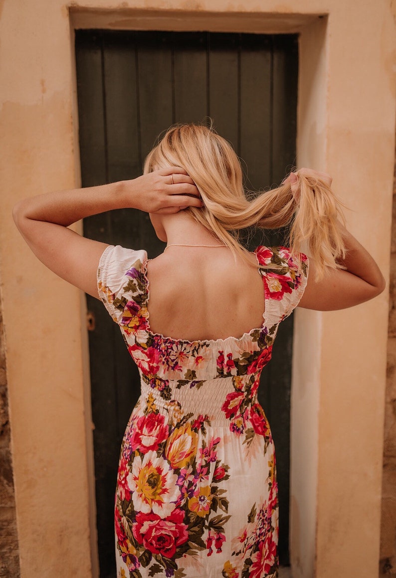 Robe Boho, Robe d'été Boho pour femme, Robe Boho, Robe Maxi Boho, Robe imprimée Boho, Robe hippie, Robe de mode florale THAÏLANDE image 7