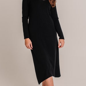 Perfect, Comfy, Spring, Autumn Black Knit Dress image 4