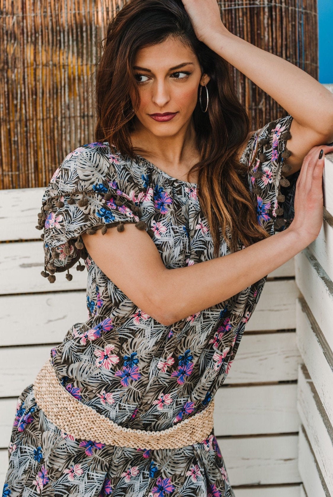 Floral Short Summer Dress Boho Short 