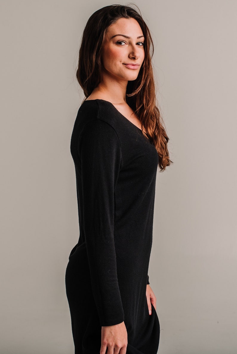 Perfect, Comfy, Spring, Autumn Black Knit Dress image 7