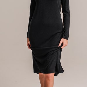 Perfect, Comfy, Spring, Autumn Black Knit Dress image 2