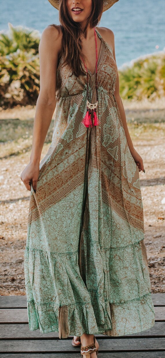 Silk boho dress Clearance
