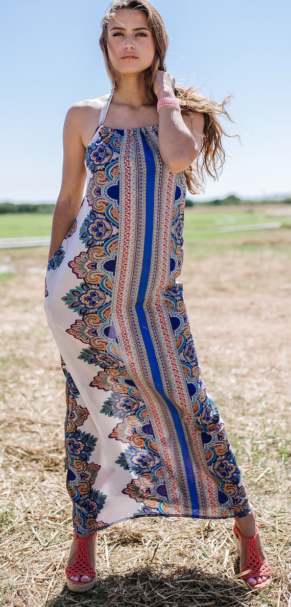 Halter Summer Long Dress , Gifts Style, Summer Wear Halter Summer Long Dress , Gifts Style, Summer Wear