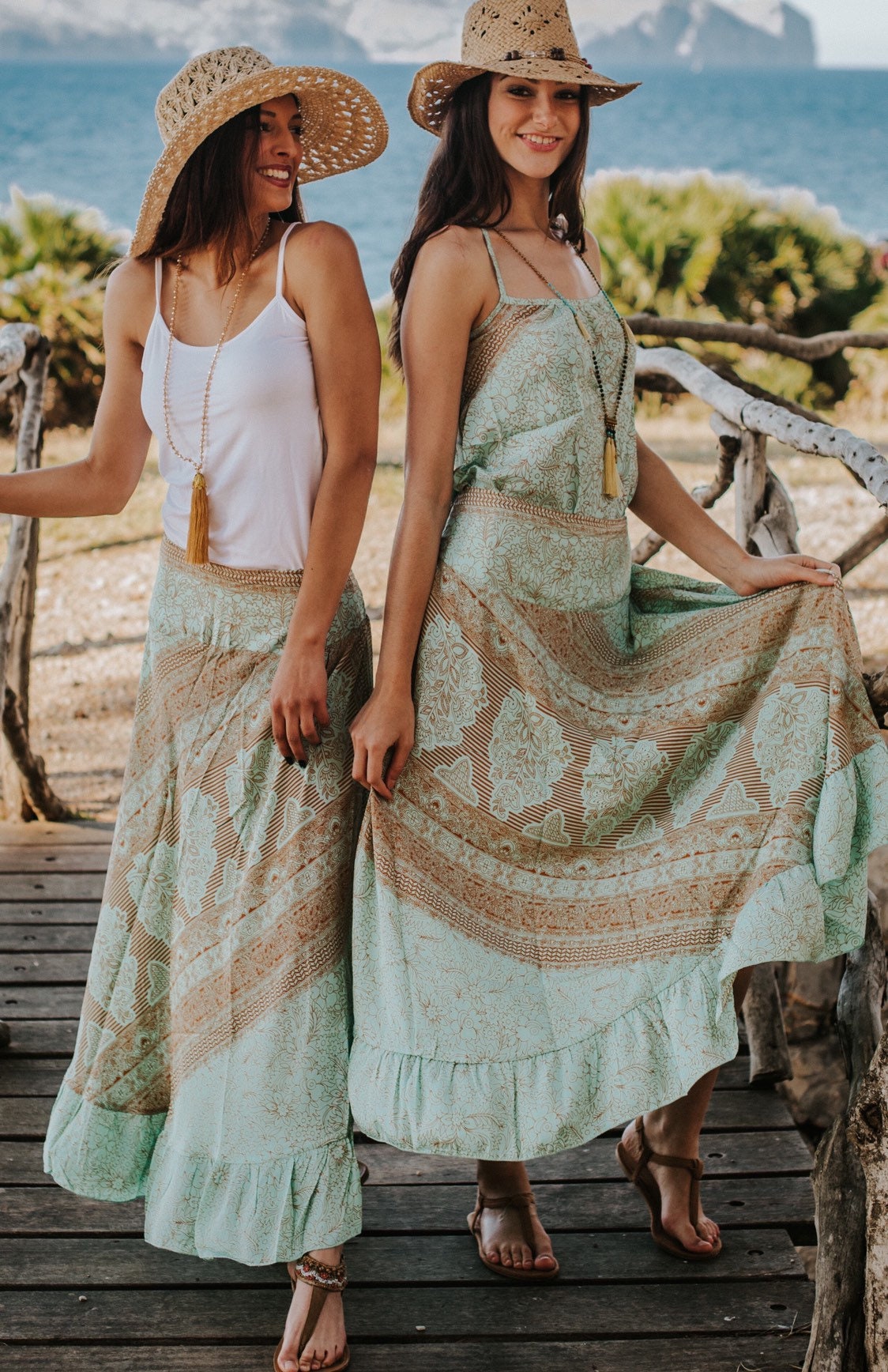 Women's Boho Silk Saree Maxi Dress – Long Backless Summer Hippie Gypsy Skirt