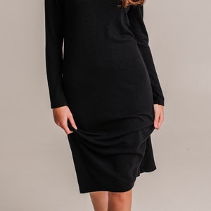 Perfect, Comfy, Spring, Autumn Black Knit Dress image 10