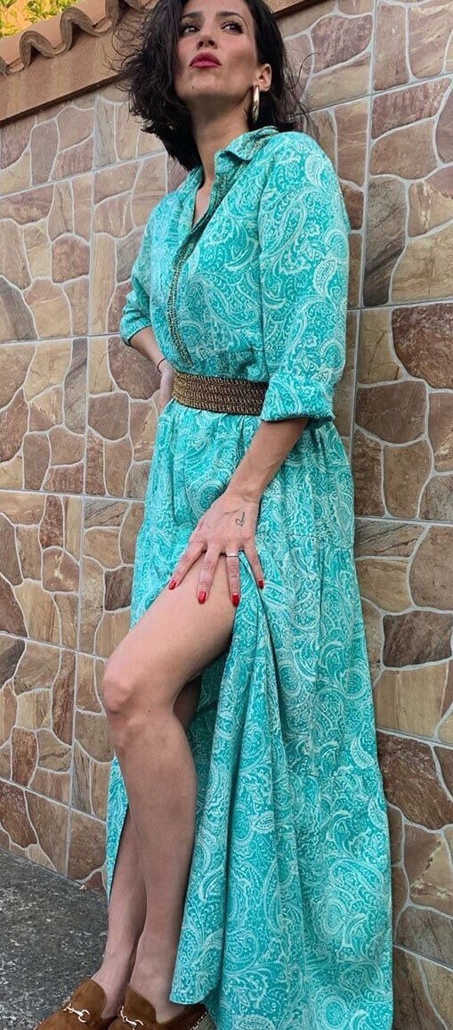 Green Boho Rayon Long Dress , Gifts for Her, Christmas Gift, Boho Maxi Dress,  Women Dress With Long Sleeves, Shirt MALLORCA DRESS - Etsy