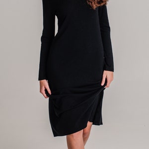 Perfect, Comfy, Spring, Autumn Black Knit Dress image 5