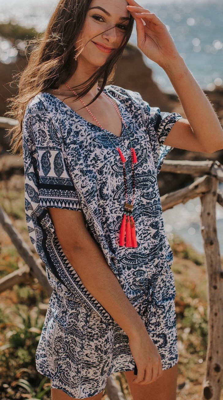Short Boho Summer Dress Beach Cover 