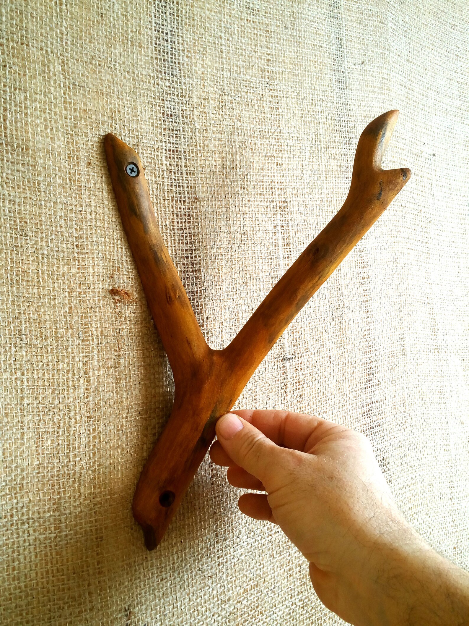 Wooden Wall Hook Hats Hook Primitive Wall Hook Rustic Towel Etsy