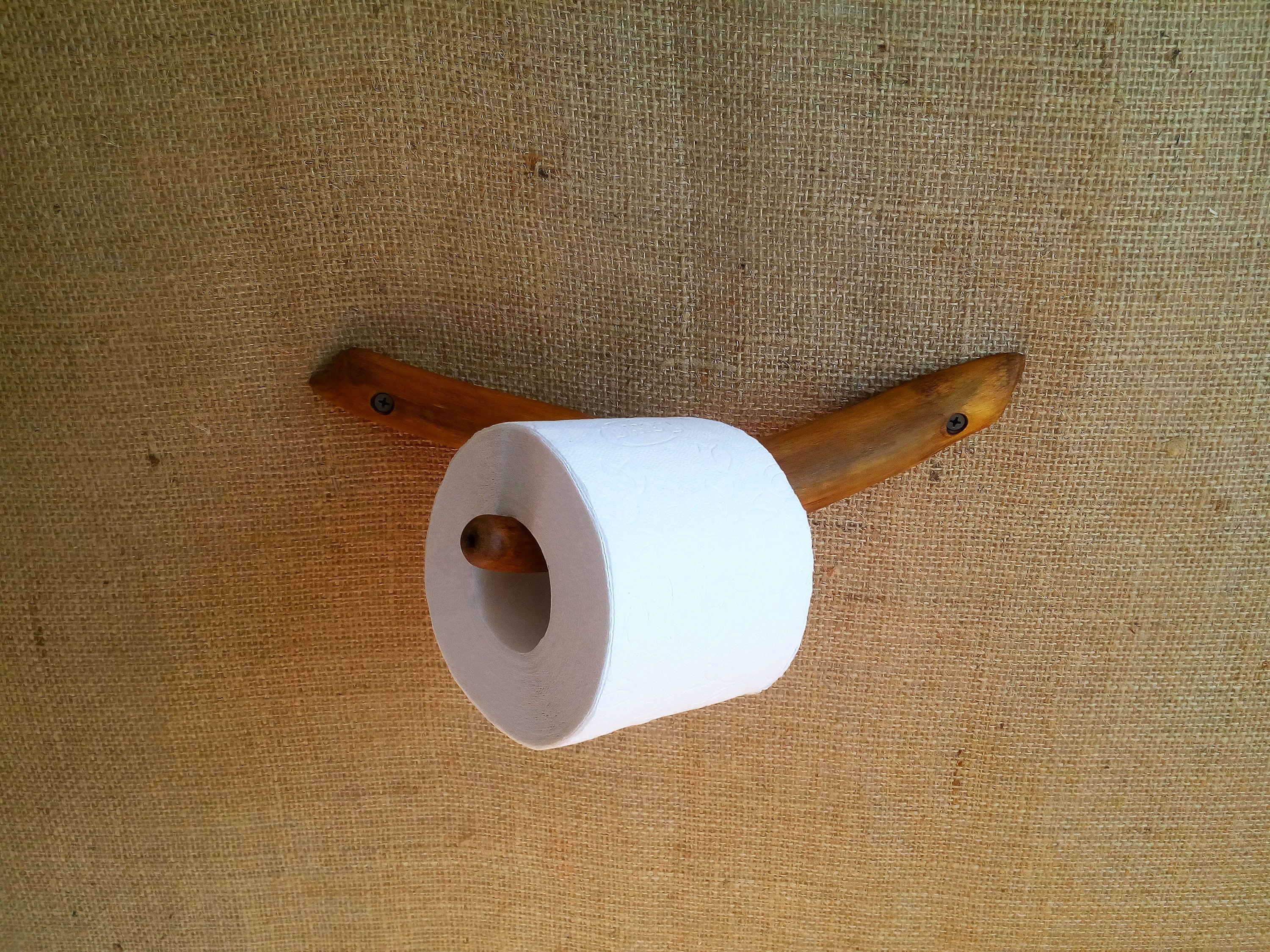 Rustic Toilet Roll Holder Wooden Toilet Paper Holder Natural Etsy