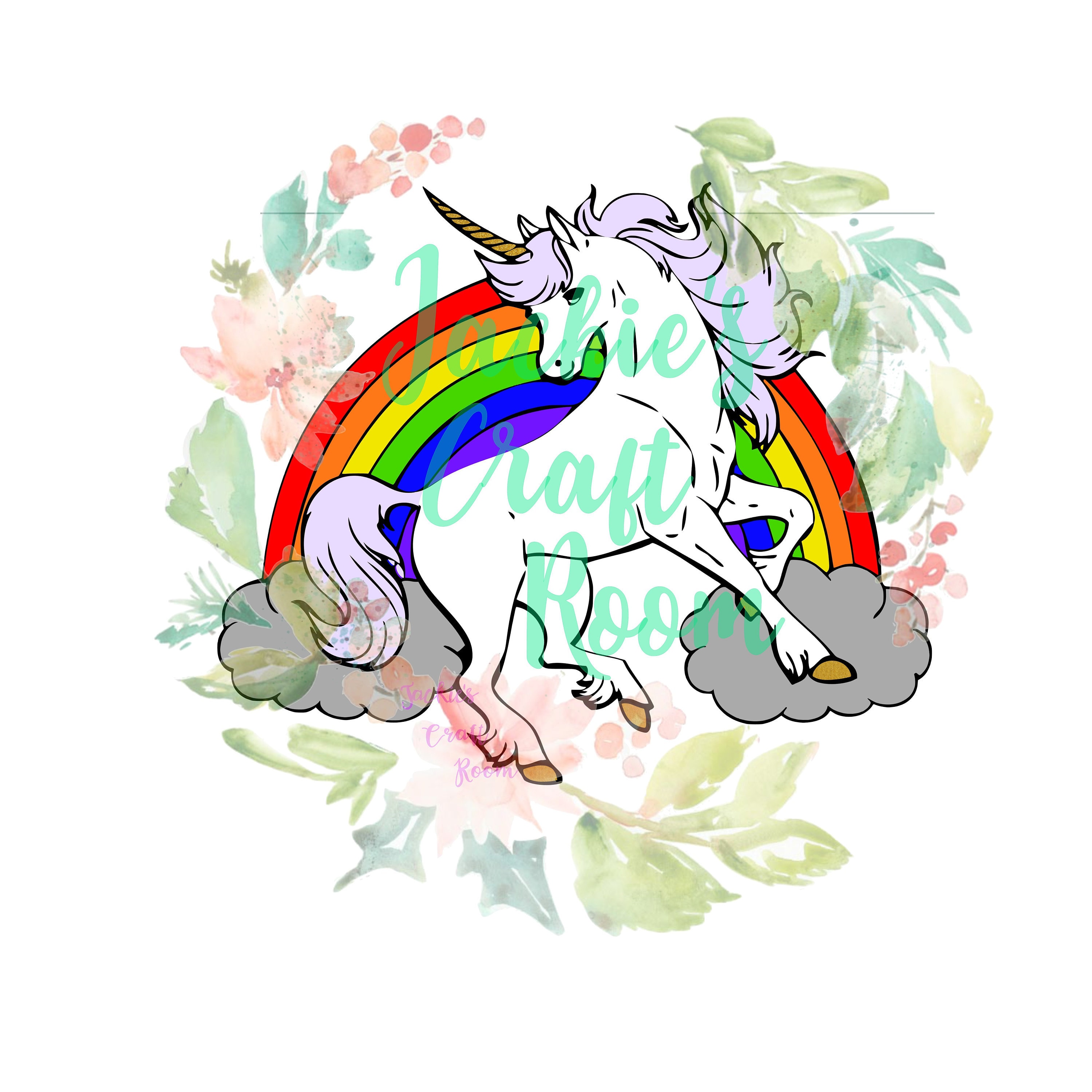 Rainbow Unicorn SVG PDF JPEG Image Transfer Digital Download - Etsy New