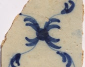 Antique Wall Tile - Portuguese Tile 18th century - Hand Painted Portuguese Tile